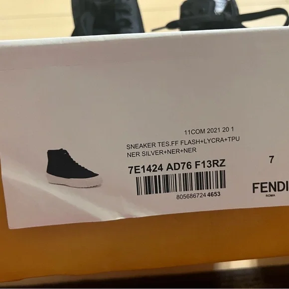 Fendi Black High-Top Sneakers - Picture 8 of 11